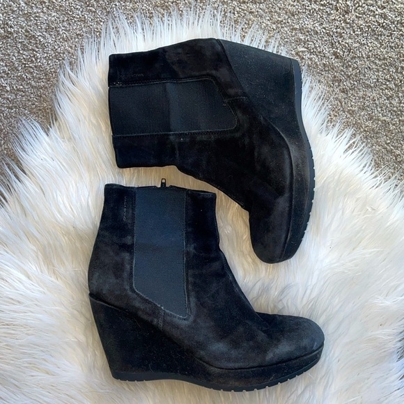 Vagabond Suede Wedge Zip up Booties EUC - Picture 4 of 15